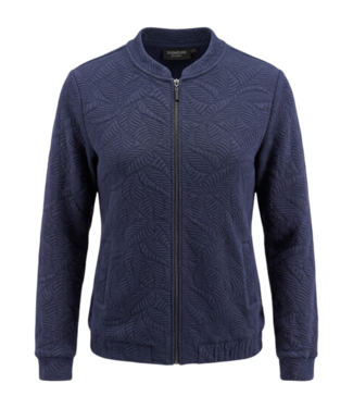 Signature bomber jasje dames met structuur- print marine Signature