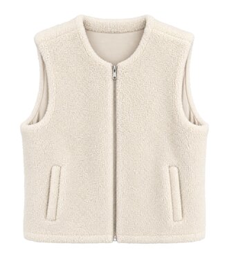 Sunday Teddy dames gilet met ritssluiting offwhite Sunday