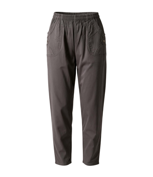 WINTER Stretch broek dames knopen met elastische tailleband CherryBerry