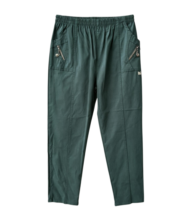 WINTER Stretch broek dames knopen met elastische tailleband CherryBerry