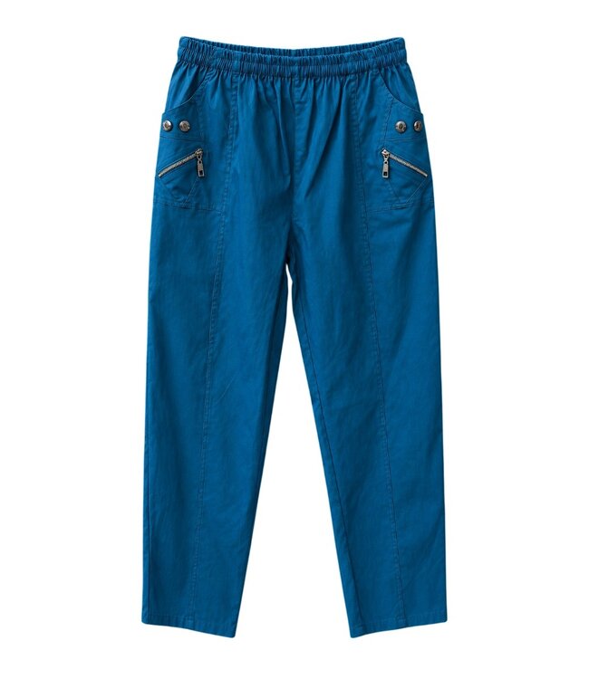 WINTER Stretch broek dames knopen met elastische tailleband CherryBerry