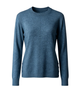 Marinello Warme dames trui met knopen jeansblauw Marinello