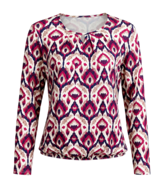BLAUW dames blouson shirt L/M egypt rood- beige