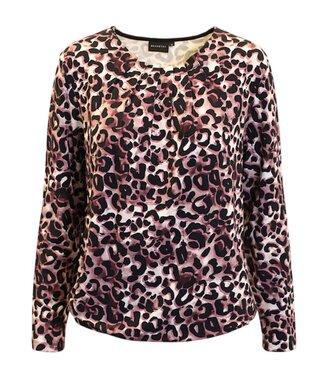 Brandtex. dames blouson shirt dierenprint L/M oudroze Brandtex
