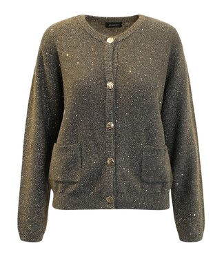 Brandtex. Chique dames vest met glitters en gouden knopen Brandtex