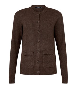 Signature wollen dames vest met knopen en zakjes bruin Signature