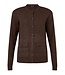 wollen dames vest met knopen en zakjes bruin Signature