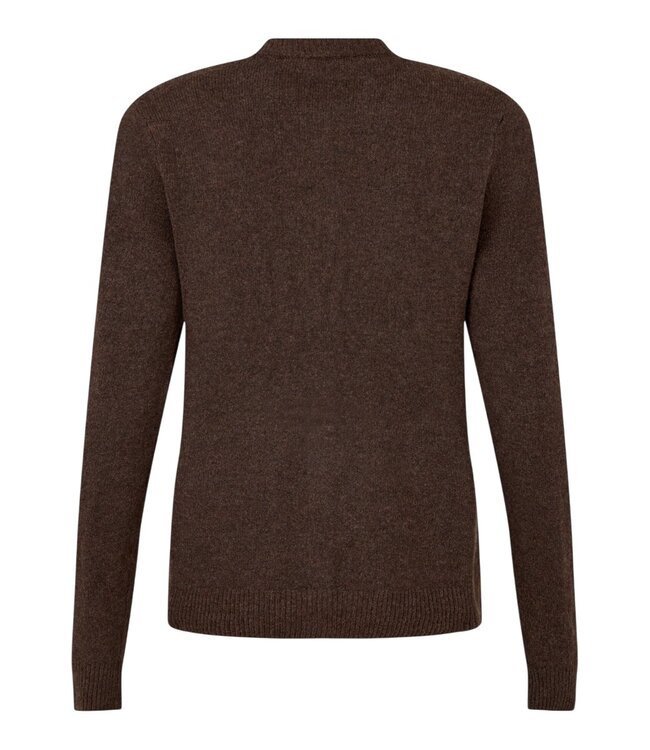 wollen dames vest met knopen en zakjes bruin Signature