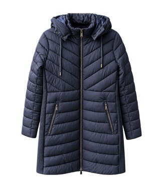 Cherry Berry Lange winterjas met afritsbare capuchon marine CherryBerry