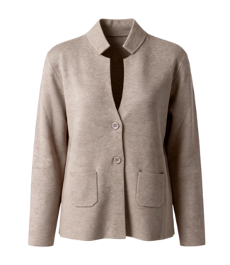 Marinello chique zacht vest jasje met knopen taupe Marinello