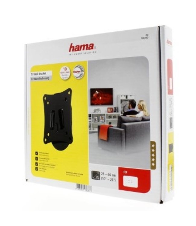 Hama Flat TV Wall Mount Bracket for screens 10" - 26" Inch