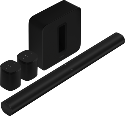 Sonos Arc soundbar bundles with matching wall mounts and TV stands from Flexson