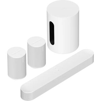 Sonos Beam (Gen:2) Soundbar, Sub Mini & 2x Sonos Era 100 Home Cinema Bundle