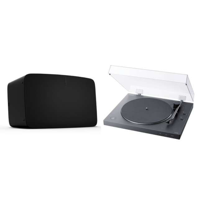 Sonos Five Wireless Speaker & Sony PS-LX310BT Turntable Bundle - Powerbutton