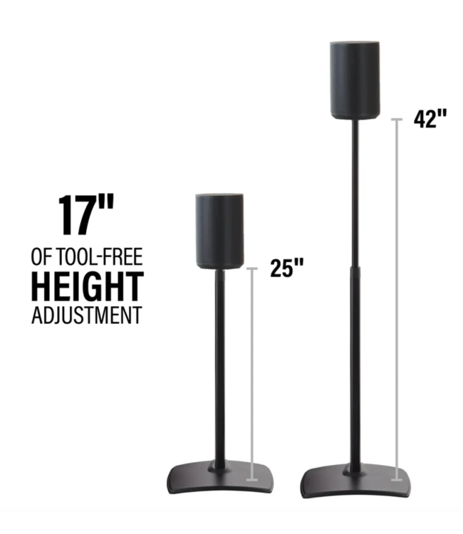Sanus WSSE1A2 2x Height Adjustable Speaker Stands for Sonos Era 100