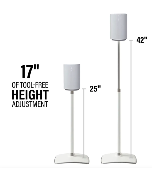 Sanus WSSE1A2 2x Height Adjustable Speaker Stands for Sonos Era 100
