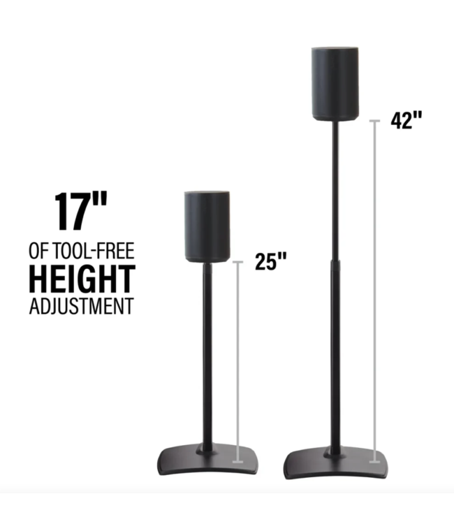Sanus WSSE1A1 Height Adjustable Speaker Stand for Sonos Era 100