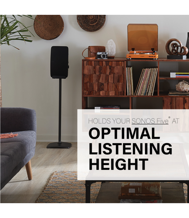 Sanus WSS52-B2 Speaker Stand for Sonos Five/Play 5 Black