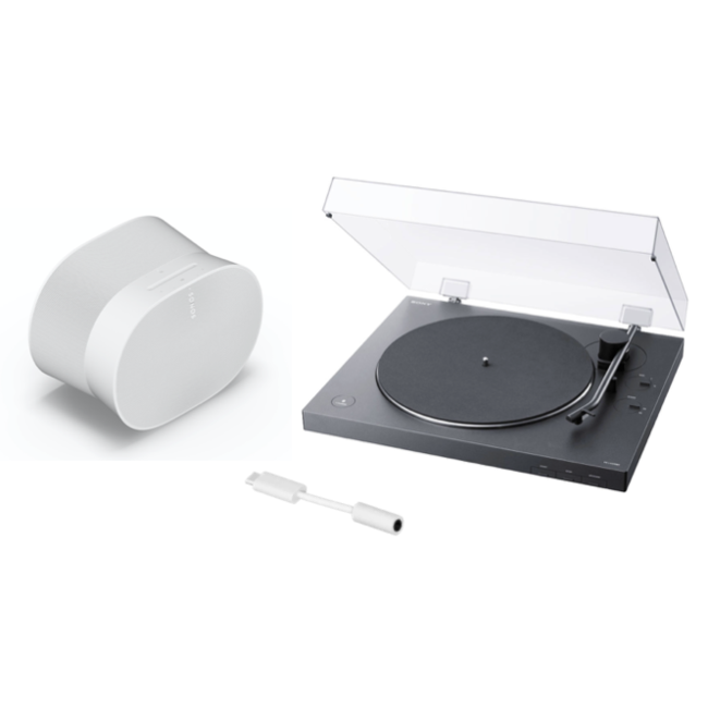 Sonos Era 300 Speaker, Line-In Adapter & Sony Turntable Bundle