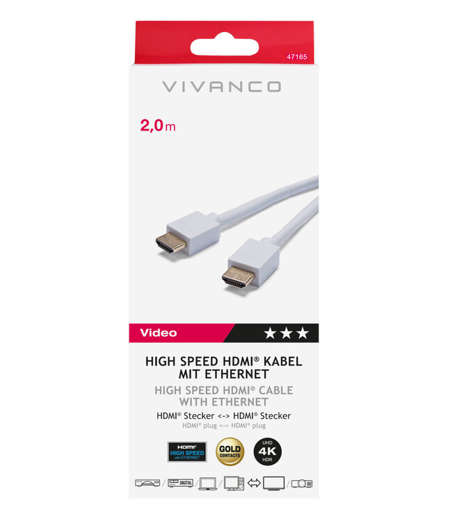 Vivanco High Speed 4K UHD 2M HDMI Lead
