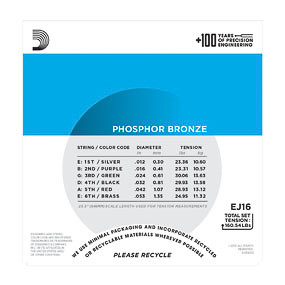 D'Addario D'Addario EJ16 Phosphor Bronze 12-53