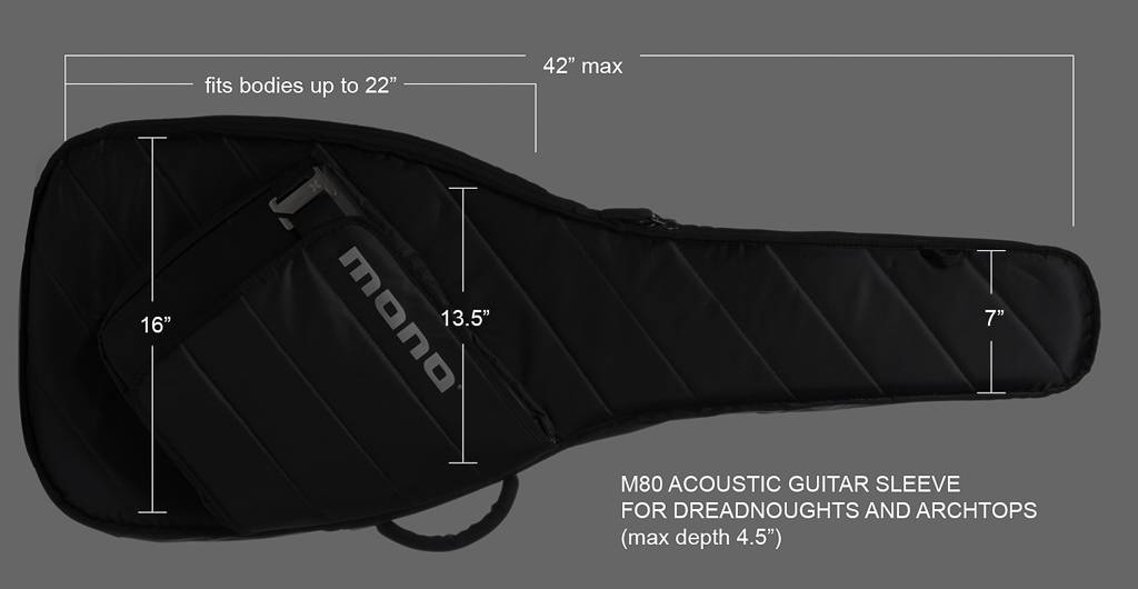 Mono Mono M80 Sleeve Dreadnought Acoustic Guitar Gigbag Ash/Black