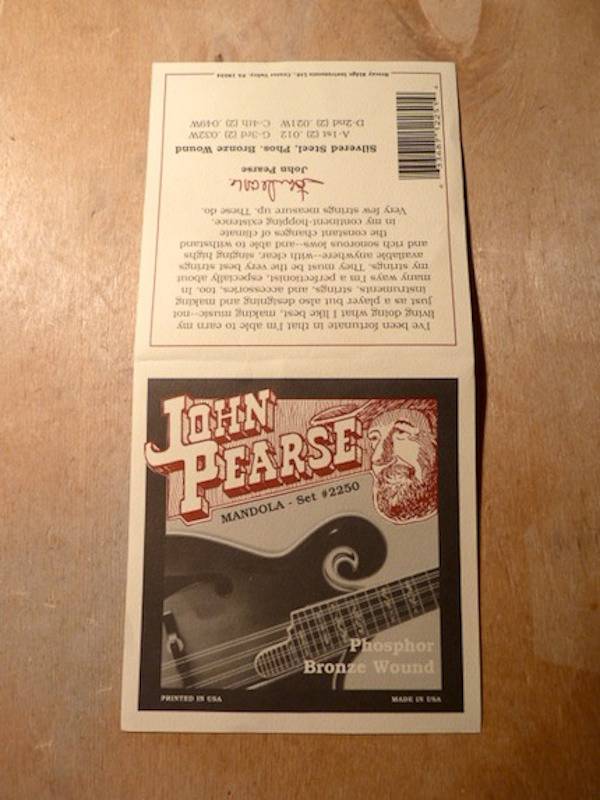 John Pearse John Pearse 2250 Mandola Phosphor Bronze Standard Gauge