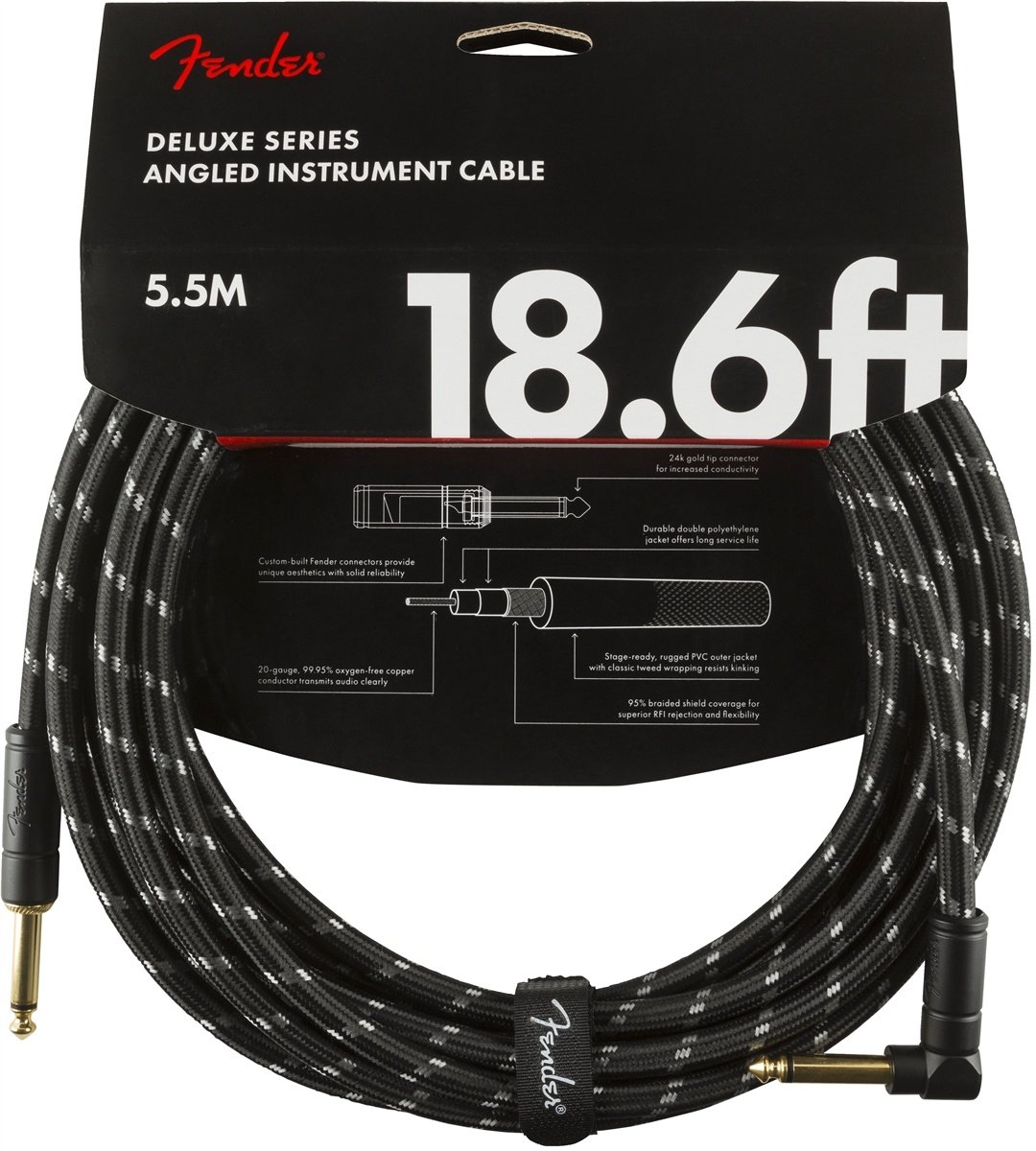 Fender Fender Cable Deluxe Black 18.6ft/5.5m H-R