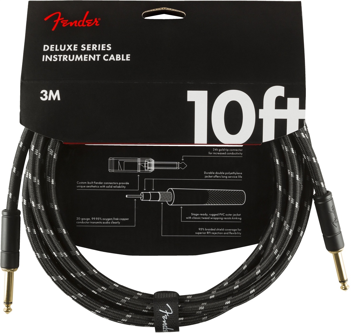Fender Fender Cable Deluxe Black 10ft/3m R-R