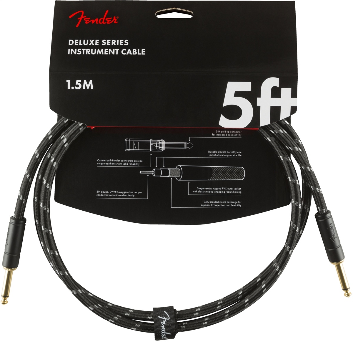 Fender Fender Cable Deluxe Black 5ft R-R