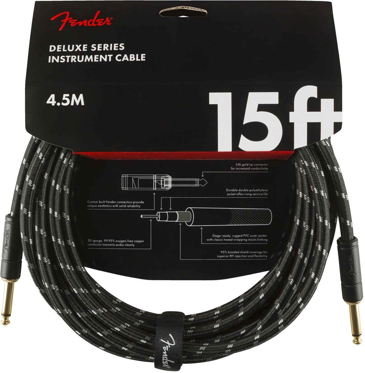 Fender Fender Cable Deluxe Black 15ft/4.5m R-R