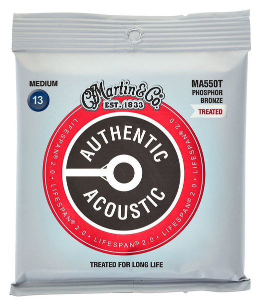 C. F. Martin & Co. Martin Authentic Acoustic Lifespan 'Treated' Phosphor Bronze MA550T Medium 13-56