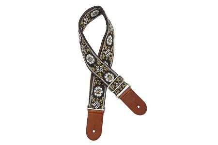 Gaucho Gaucho Traditional Deluxe Series Guitar Strap White/Black