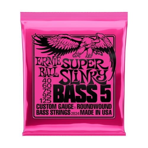 Ernie Ball Ernie Ball 2824 5-String Bass Strings 40-125 Super Slinky