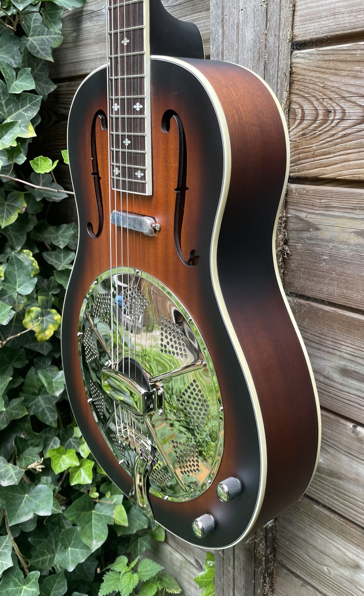 Royall Royall Single Spider Cone 12-Fret Resonator Hobo Sunburst w/PU HB12SC/SB