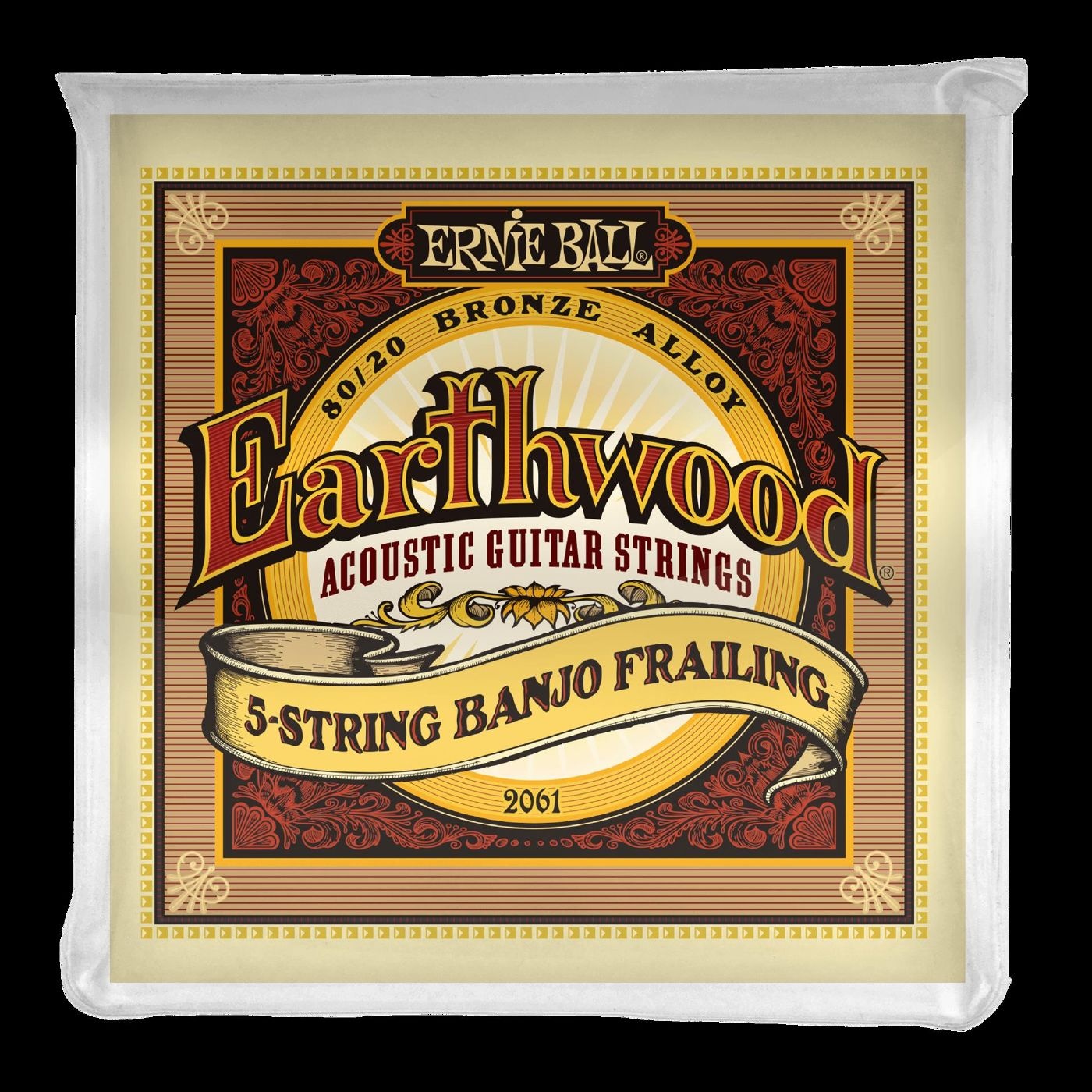 Ernie Ball Ernie Ball 2061 Earthwood 5-String Banjo Frailing 80/20 Bronze