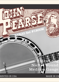 John Pearse John Pearse 1800M 5-String Banjo Nickel Wound Medium Gauge