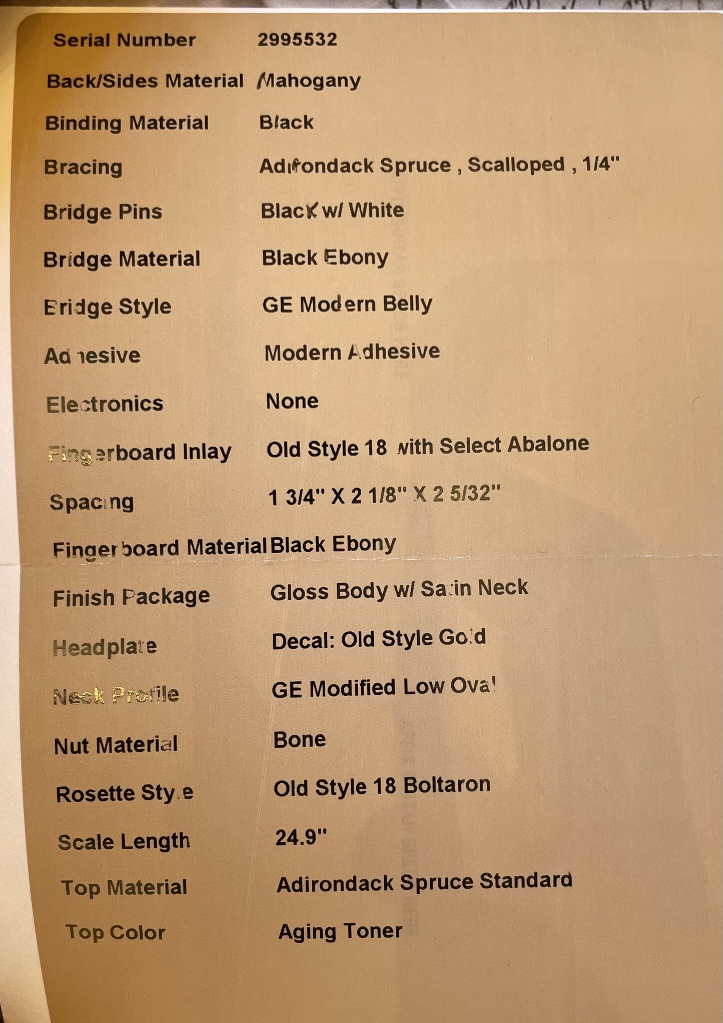 C. F. Martin & Co. Martin Custom Shop 00-14 Fret (#...532)