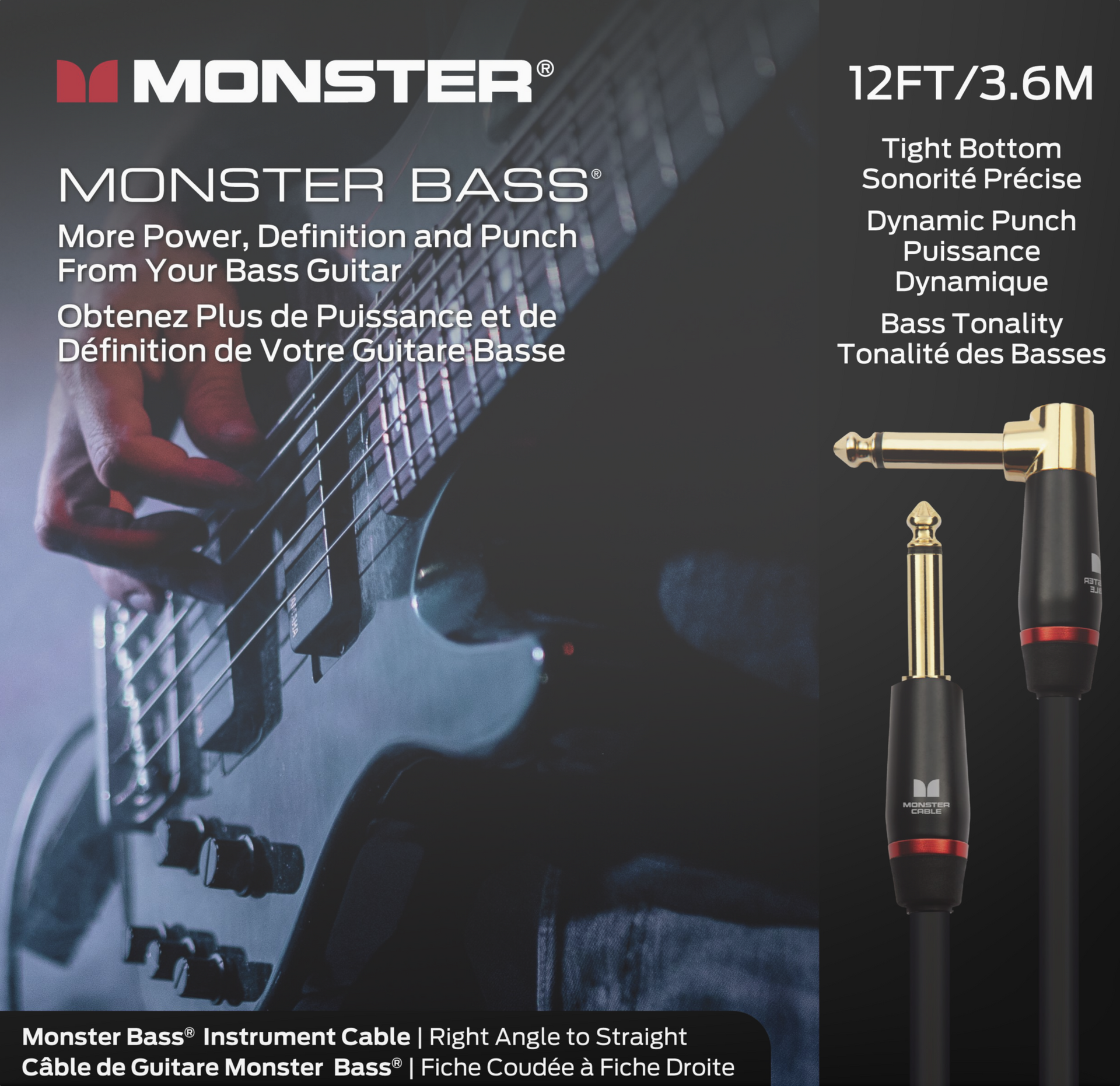Monster Cable Monster Cable Bass Pro 12ft S/A straight/angled