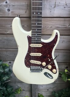 Patina Guitars Patina PS-6 S-Style Olympic White Relic