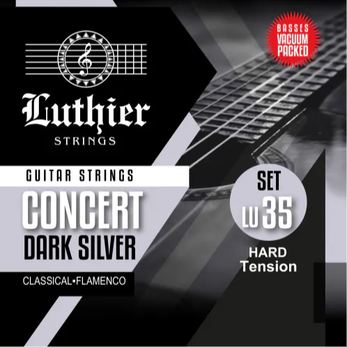 Luthier LU35 Concert Dark Silver Nylon Hard Tension Classical/Flamenco