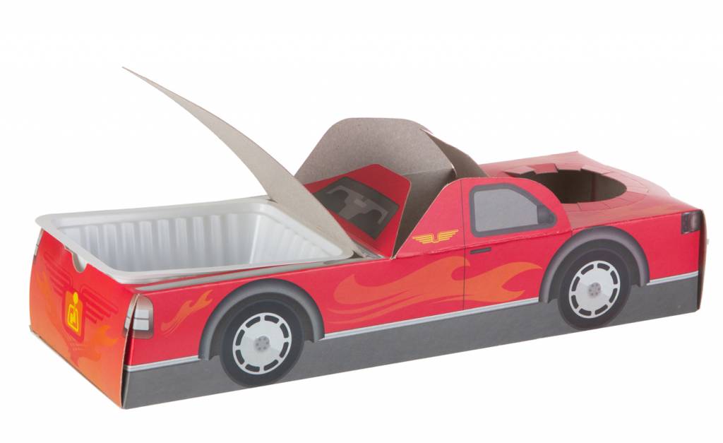 Offene Lunchbox Rennwagen 100Stk. €0,38p.Stk. / Beim Kauf von 300Stk. €0,34p.Stk.