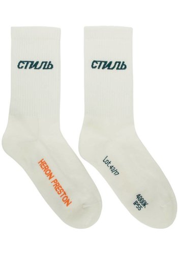HERON PRESTON long socks стиль orizontal white green HERON PRESTON long socks стиль orizontal white green