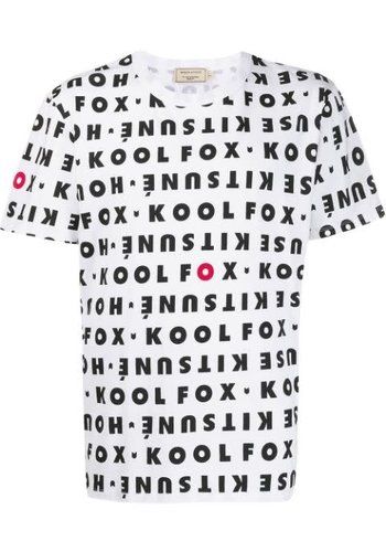 MAISON KITSUNE tee-shirt kool fox all-over white black MAISON KITSUNE tee-shirt kool fox all-over white black