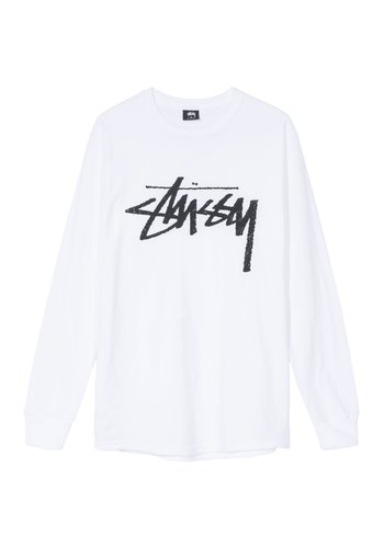 STUSSY stock ls tee white STUSSY stock ls tee white