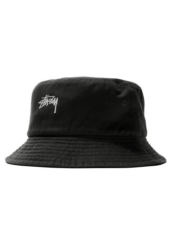 STUSSY stock canvas bucket hat black STUSSY stock canvas bucket hat black