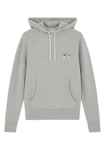 MAISON KITSUNE double fox head patch hoodie grey MAISON KITSUNE double fox head patch hoodie grey