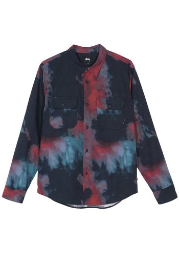 STUSSY dark dye work shirt black STUSSY dark dye work shirt black