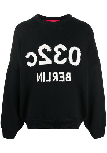 032C knit pullover with intarsia logo black 032C knit pullover with intarsia logo black