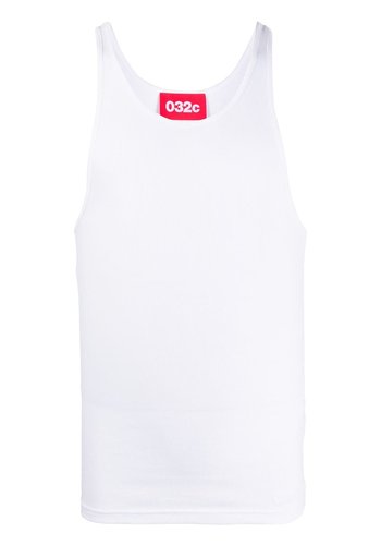 032C rib top with logo embroidery white 032C rib top with logo embroidery white